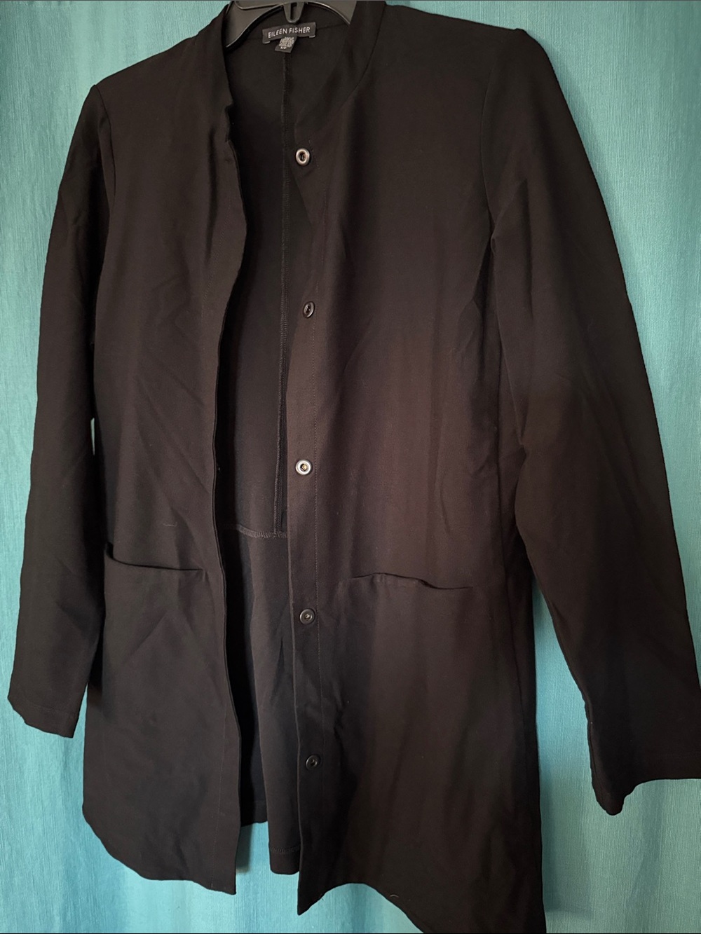 Eileen Fisher lightweight jacket.  Dark academia, quiet luxury, corporate goth